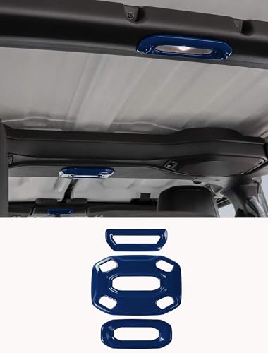 Savadicar Blue Interior Accessories - Dome Light Trim Set for 2018-2023 Jeep Wrangler JL JLU 4XE & Gladiator JT - Solid Color Interior Decor Upgrade Option, 3-Piece