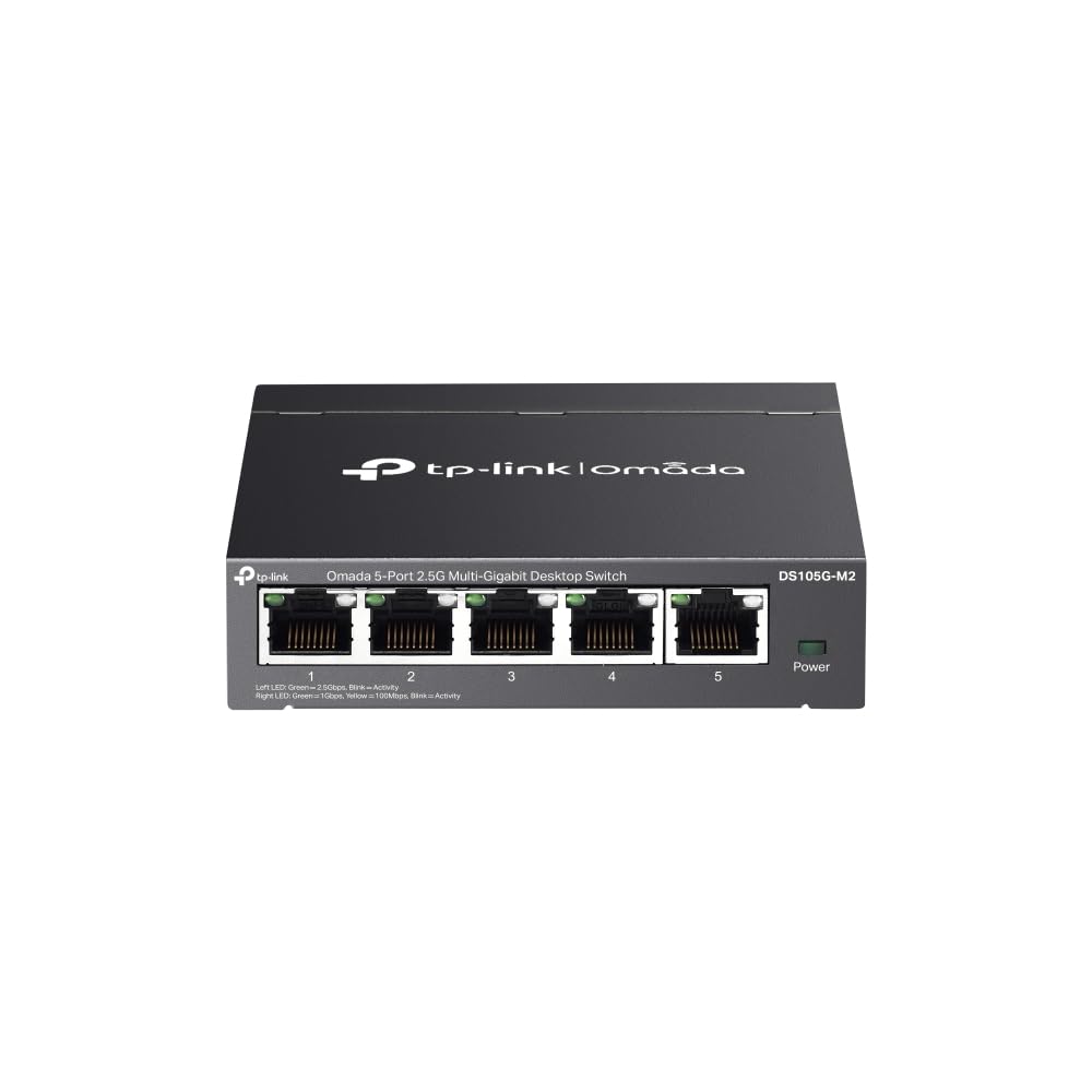 Omada Switch Non géré 5 Ports 2,5 G Multi Go | Capacité de Commutation 25 Gbps | Fonctionnement Silencieux sans Ventilateur | Idéal pour Les Jeux, vidéo 4K, NAS et WiFi 6