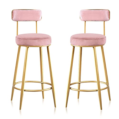 Tabouret de bar confortable en velours avec assise rembourrée pour îlot