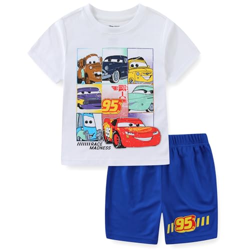Image of Disney Cars Boys Short Sleeve T-Shirt and Shorts Set for Toddler Little to Big Kids