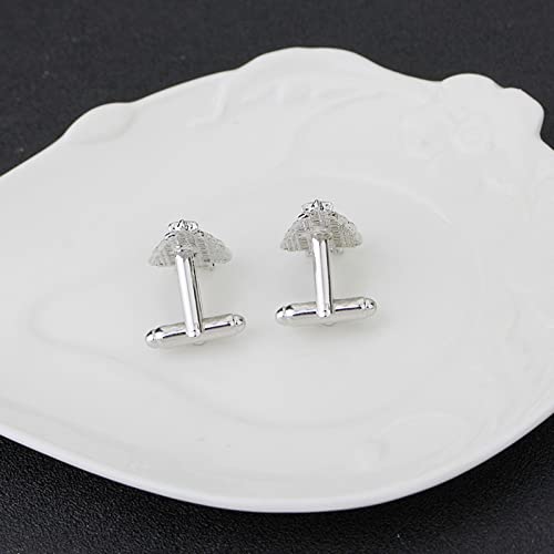 Mancuernillas para hombre vintage árbol de Navidad plateadas miniatura 5