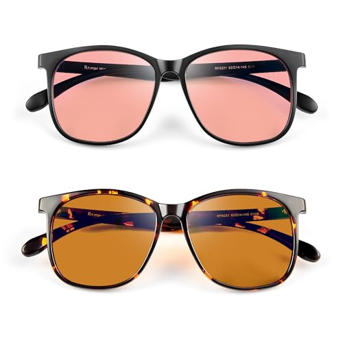 Image of Fluorescent-41 Pink Tinted Blue Light Blocking Glasses for Migraine, Light Sensitivity, Photophobia JF5002