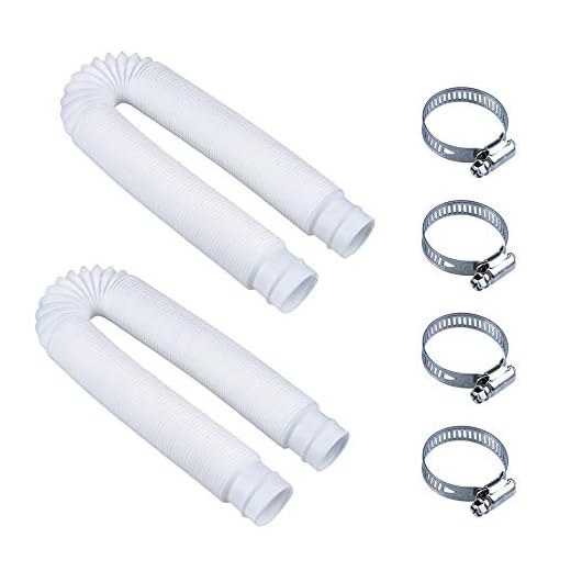 Replacement Hose for Above Ground Pools [2 Pack] 1.25" Diameter Accessory Pool Pump Replacement Hose 59” Long - Filter Pump Hose with 4 Metal Clamps