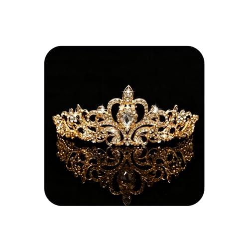 COCIDE Gold Tiara Crystal Crowns Rhinestone Crown Bride Bridal Wedding Birthday Party for Women