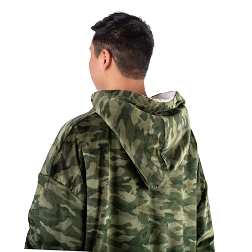 Image of Bare Home Wearable Blanket Hoodie - Soft Plush Sherpa - Warm and Cozy - Oversized Wearable Blanket