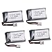 Blomiky 4 Pack 3.7V 1S 300mAh Lipo Battery with Ph2.0 Plug and 2 USB Cable Suitable for Some Kind of MIni Nano RC Quadcopter Drone / 3.7V 300mAh Ph2.0