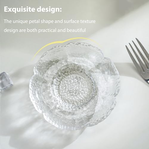 KANPURA 6 Pcs Clear Glass Salad Plates, 4.5 Inch Crystal Dessert Plates by KANPURA - Image 7