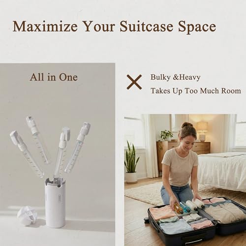 PIQOLA 4 in 1 Travel Dispenser Bottle, Leak Proof Refillable Travel Toiletry Containers, Travel Bottles Set Meets TSA 3-1-1 Requirements for about 3 Days Business Trip (Per Person), 4 x 30ml, White - image 6