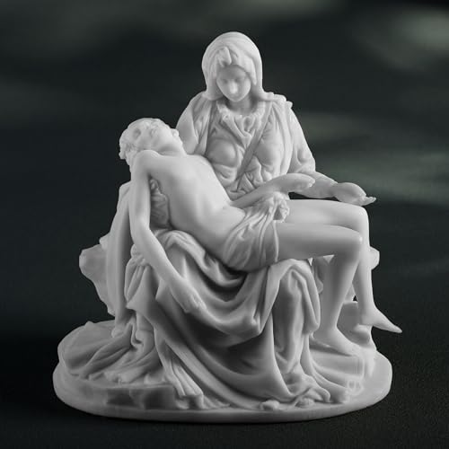 Estatua de Resina Pieta Michelangelo 6.1 pulg Blanca miniatura 7