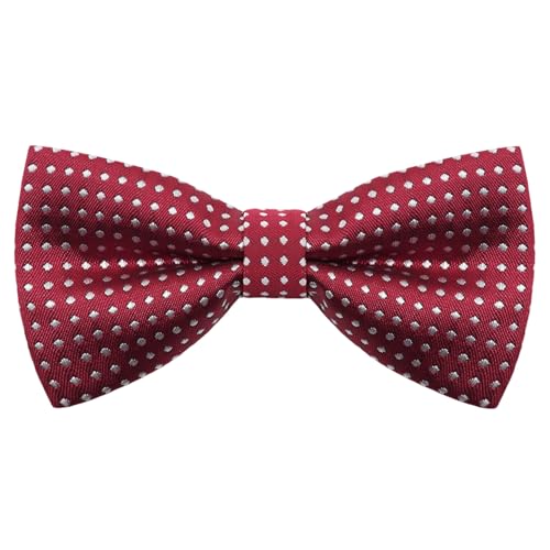 GHTIYLP Kids Polka Dot Bow Tie, Pre-tied Bow Ties for Boys Girls Adjustable Toddler Clip on Bow Tie for Wedding Party (Dark Red)