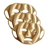 WOFASHPURET 3pcs Reusable Silicone Face Mask Covers Ear Hooks Design for Skincare Comfortable Easy to Clean for Daily Use Gold