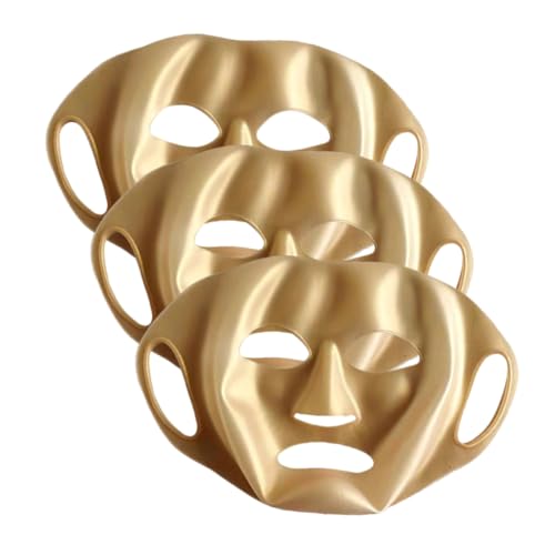 WOFASHPURET 3pcs Reusable Silicone Face Mask Covers Ear Hooks Design for Skincare Comfortable Easy to Clean for Daily Use Gold