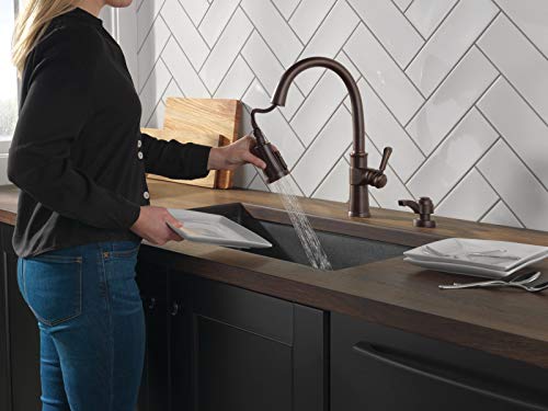 Delta Faucet Spargo Oil Rubbed Bronze Kitchen Faucet, Kitchen Faucets with Pull Down Sprayer, Kitchen Sink Faucet, Faucet for Kitchen Sink with Soap Dispenser, Venetian Bronze 19964Z-RBSD-DST