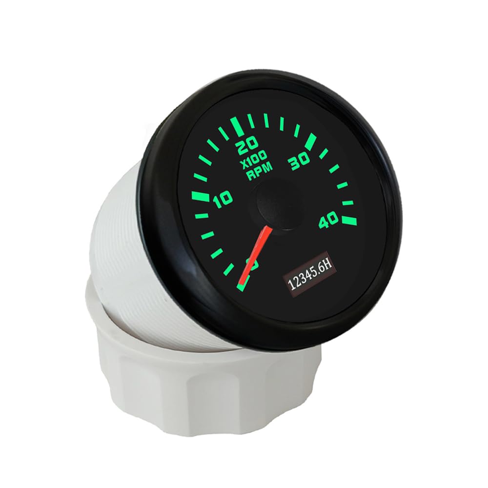 ELING Tacómetro 52 mm 4000 RPM Horómetro 12 V 24 V Retroiluminación 7 Colores para UTV Kart