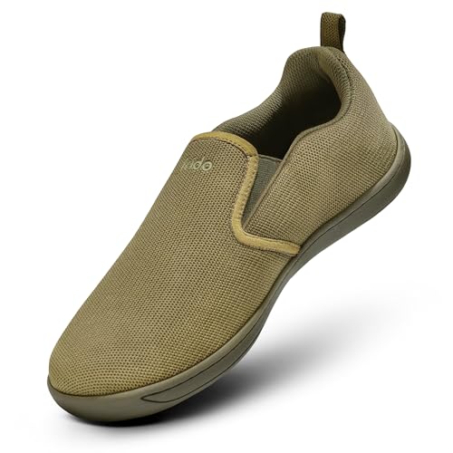 Image of Frido Cloud Comfort Slip-On Shoes for Men | Zero-Drop Barefoot Style with Wide Toe Box | Lightweight Breathable Knit Casual Walking Shoes with Flexible Sole | Natural Foot Movement