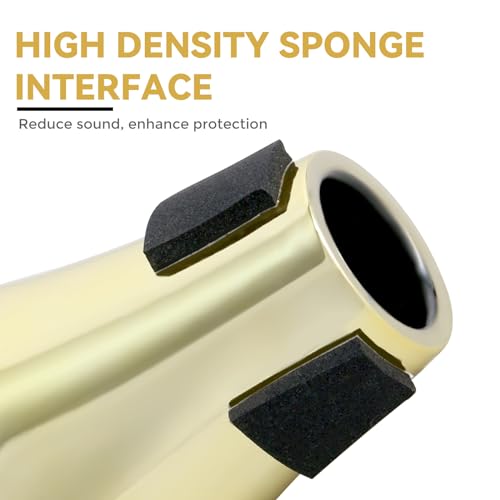 image for ROWELL Trombone Mute ABS Trombone Mutes Silencer Lightweight Gold Trom