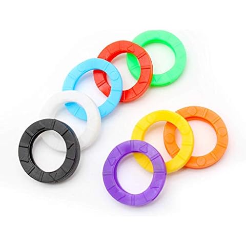 KLEHOPE 32 Pcs Key Caps, Key Covers Coloured Have 4 per Color The Key Cover Caps is Unisex, The Key Caps Covers Can Easily Identify The Key and Protect Your Keys (8 Colors) Cover