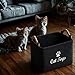 TSQZE Haustier Spielzeug Organizer Box, Katzenspielzeug Boxen Mit Griffen, Welpen Sachen Korb Filz Aufbewahrungsbox, Organizer Für Die Organisation Von Haustierspielzeug, Decken, Leinen (Katzen)