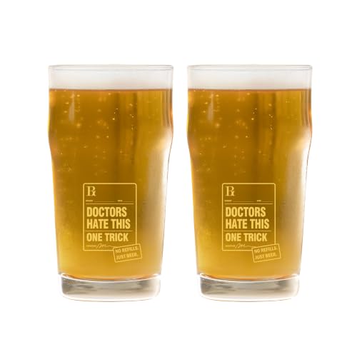 Image of Sipologie Imperial Pint Beer Glass 570ml - Set of 2, Doctors Hate This