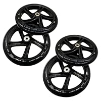 Qezodsx 4 Stück Rollerrad 200 mm Pu Material RadstäRke 30 mm Abec-7 Kugellager Rollerzubehör,Transparent Schwarz