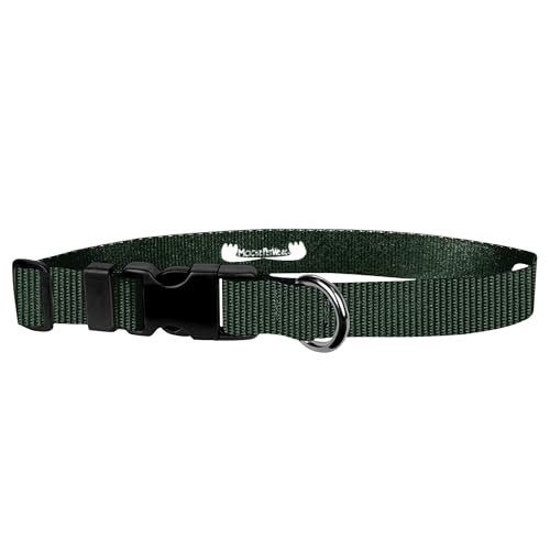 Image of Dog Collar - Colored Adjustable Pet Collars, 3 /4 Inch Wide, Medium, Forest Green