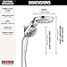 Delta 5-Setting HydroRain 2-in-1 Dual Shower Head, Chrome High Pressure Shower Head with Handheld Spray, 2.5 GPM Flow Rate, Lumicoat Chrome 58680-PR25
