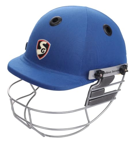 Casco de críquet azul SG Blaze Tech para bateadores en partidos