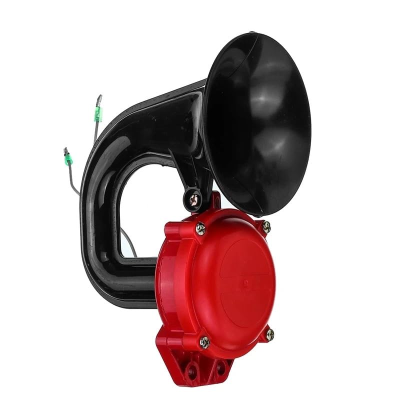 Dwutonowy klakson, 12V 200dB Elektryczny klakson samochodowy Czerwony Czarny 215x145mm do samochodu ciężarowego motocykla