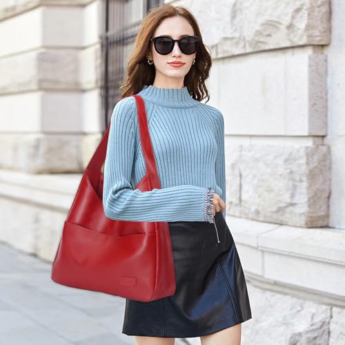 Image of Hobo Bags for Women, Vegan Leather Shoulder Handbag Tote Bag | Soft purse for teachers, office, college, travel, vacation& daily commute