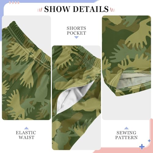 ZZXXB Moose Camouflage Boys Long Pants Soft Trousers Elastic Waist Kids Lounge Bottoms with Pockets S-XL4