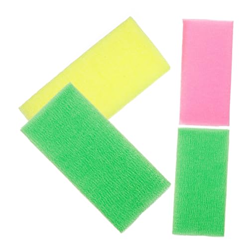 ARTSEWPLY 4Pcs Nylon Back Scrubber Towel Exfoliating Bath Cloth for Deep Cleansing Air Dries Quickly Machine Washable Random Colors