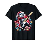 Guitar Otter Christmas Xmas Lights Funny Christmas Animals T-Shirt
