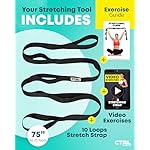 Stretching Strap Non Elastic Yoga Strap with Loops - Stretching Band for Physical Therapy, Stretch Bands for Exercise and Flexibility - Stretch Strap with 10 Loops, Hamstring & Leg Stretcher by CTRL Sports - Image 2