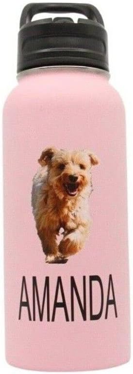 Personalized Stainless Steel Sports 32oz Hydro Water Bottle With Custom Photo Print & Engraved Free - Vacuum-insulated, 32-fluid-ounce body keeps liquids pipping hot or icy cold for hours on end! - Image 5