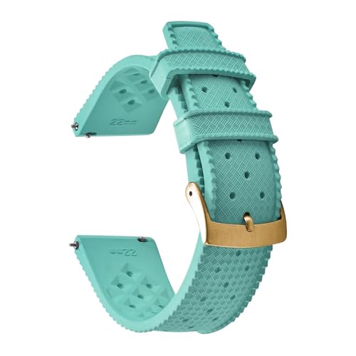 Bracelet de montre FKM 18 mm souple Tropical étanche avec boucle acier