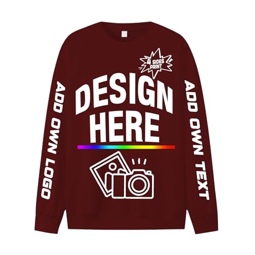 Custom Mens Sweatshirt Customizable Crewneck Sweatshirt Personalized Logo Photo Text Long Sleeve Shirt Custom Gifts4