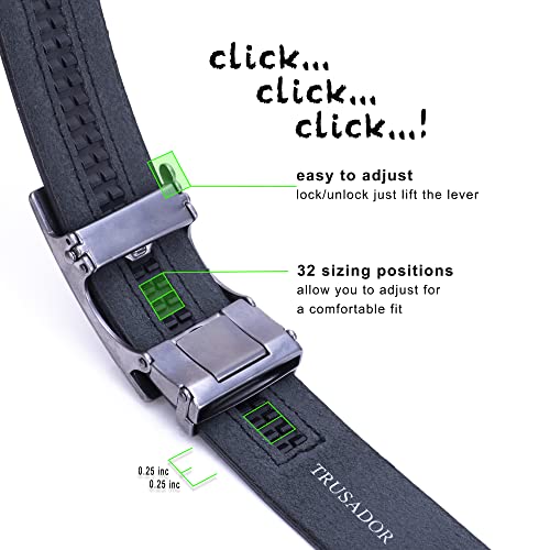 TRUSADOR Men's Ferrara Ratchet Belt Fully Adjustable No Holes Leather Belt3