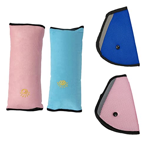 4 Pièces Oreiller de Ceinture de Sécurité, Oreiller Amovible Coussinets d'Epaule, Coussin de sécurité à épaulettes, pour Voyageant épaule Sommeil Bébé Sécurité Voiture Ceinture