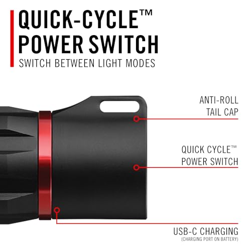 Coast XP9R 1200 Lumen USB-C RECHARGEABLE-DUAL POWER LED Flashlight With PURE BEAM SLIDE FOCUS And Top Grade Aluminum Build - Thumbnail 7