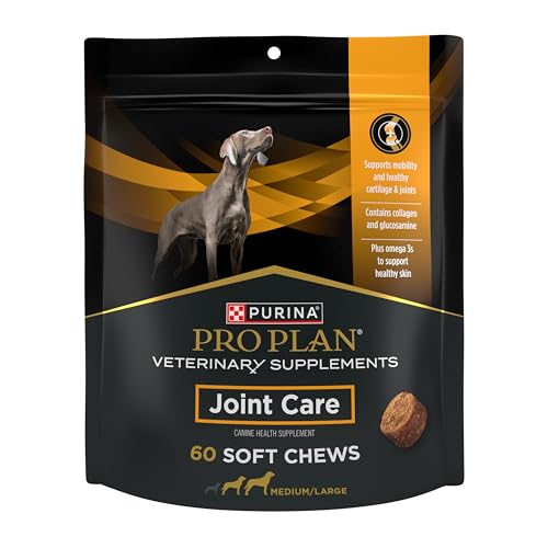 Purina Pro Plan Veterinary Large Breed Dog Joint Care Supplement with Glucosamine Chondroitin and Collagen to Support Hip and Joint Health 60ct Pouch