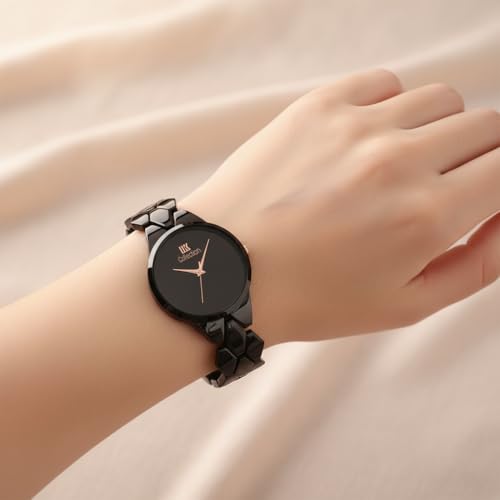 Image of IIK COLLECTION Watch for Women Round Dial |Analogue Quartz Movemnet Ladies Watch|Long Battery Life|Stainless Steel Adjustable Bracelet Chain Strap|Fancy Clasp Safety Watch for Woman
