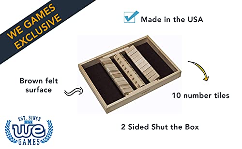 Juego de mesa Shut the Box de madera para 2 jugadores miniatura 2
