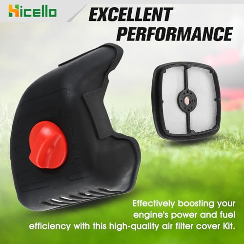 Hicello SRM 225 Air Filter Cover Kit 13031054130 Air Filter A232000480 Air Cleaner Cover V299000250 Thumbscrew Compatible with Echo Trimmer Brushcutter GT-225/225i/225L/225SF, PAS-225/225SB/225VP