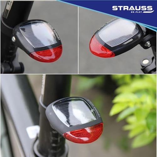 Strauss Bicycle Solar LED Tail Light (White) | Waterproof Rear Bike Light with 3 Light Modes | Cycling Safety Light with Fast-Charging| Ideal for Road, Mountain, and Commuter Bikes 6 41qKAjXCK3L