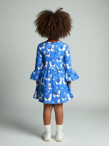Image of Girls Long Sleeve Ruffled Dresses for Toddlers and Kids