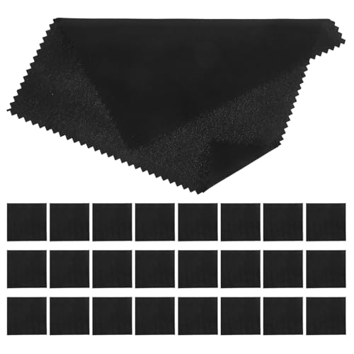 NIYANGLE Paños de Limpieza de Microfibra para Gafas 50 Piezas, Color Negro, Tamaño 15x15 Cm, Paños Suaves para Lentes y Pantallas, Uso Profesional para Cristales, Relojes y Dispositivos