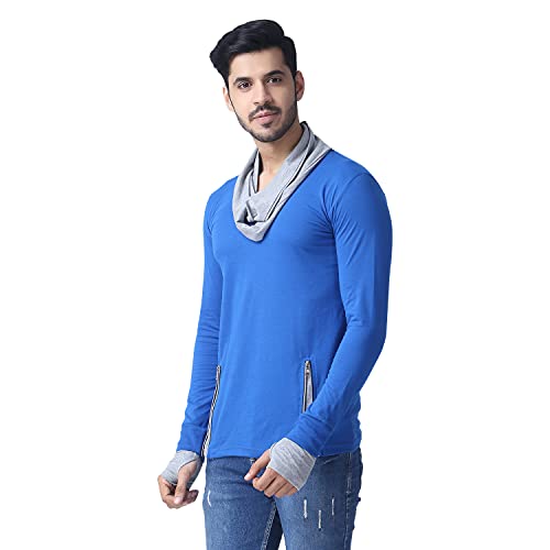Image of Black Collection Men's Attached Muffler Full Sleeve T-Shirt(SKU: BCN0023)