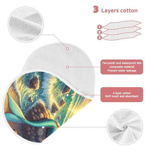 Mermaid Parrot Summer Baby Burp Cloths Muslin Soft Burp Cloth Rags Cotton Burp Clothes Absorbent for Unisex Boy Newborn Girl 1 Pack 22x11 Inches3