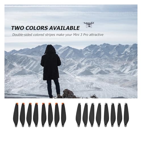 Hélices 3 Pro faible bruit kit de rechange 4 paires pour drone à pointe argentée