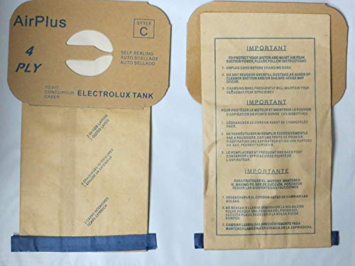 type c vaccum bags - EnviroCare Replacement 4 Layer Filtration Vacuum Cleaner Dust Bags Made to fit Vacuum Bags for Electrolux Canisters - Style C 100 Bags